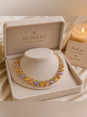 Elegant Gold and Multicolor Necklace